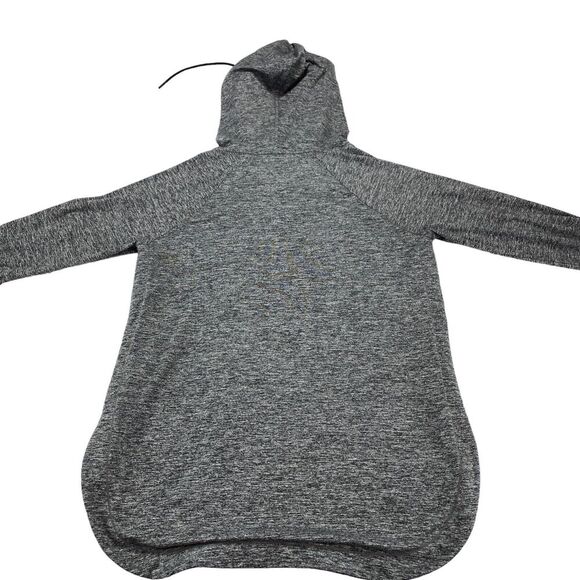 Athleta Hoodie Womens Medium Gray Space Dye Slit Long Sleeve Drawstring Pullover - Picture 10 of 15